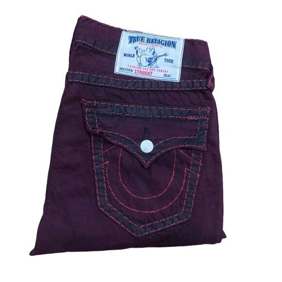True Religion Jeans Size 32 STRAIGHT Red - Picture 3 of 16